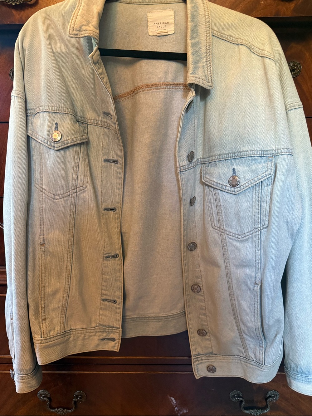 Vintage American Eagle Outfitters Light Blue Denim Jacket - Women